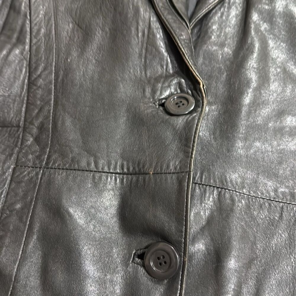 (P2) F.ORTIZ, creation Vintage 80s goatskin jacket in black oversized - Picture 12 of 15